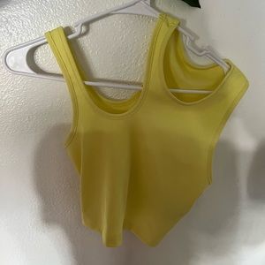 Yellow cut out tank top